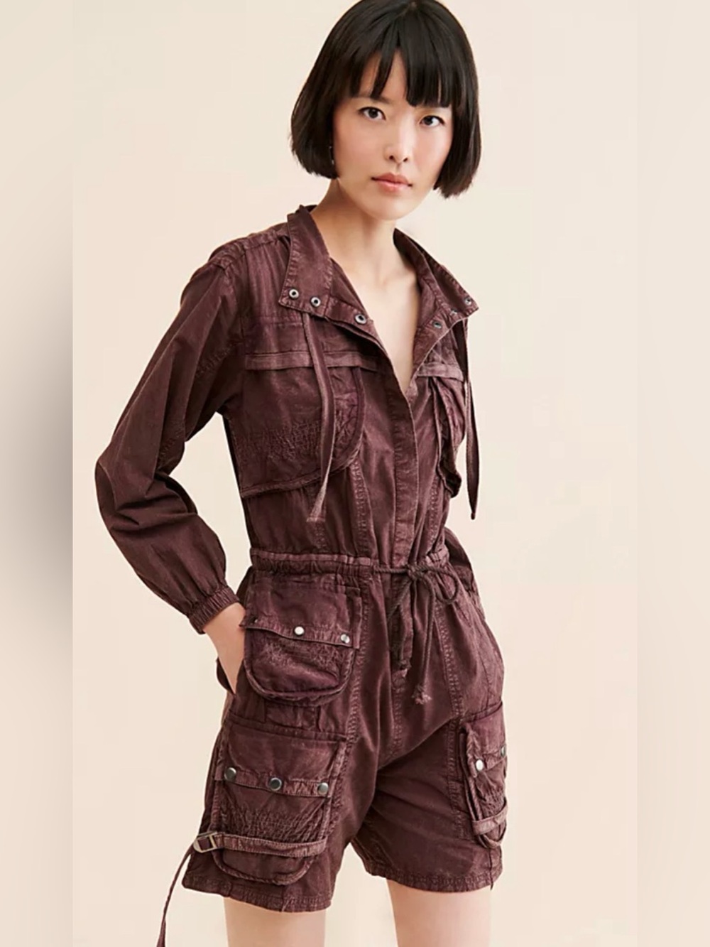 NWT free people Moon Bay Parachute Utility Romper $168 size small